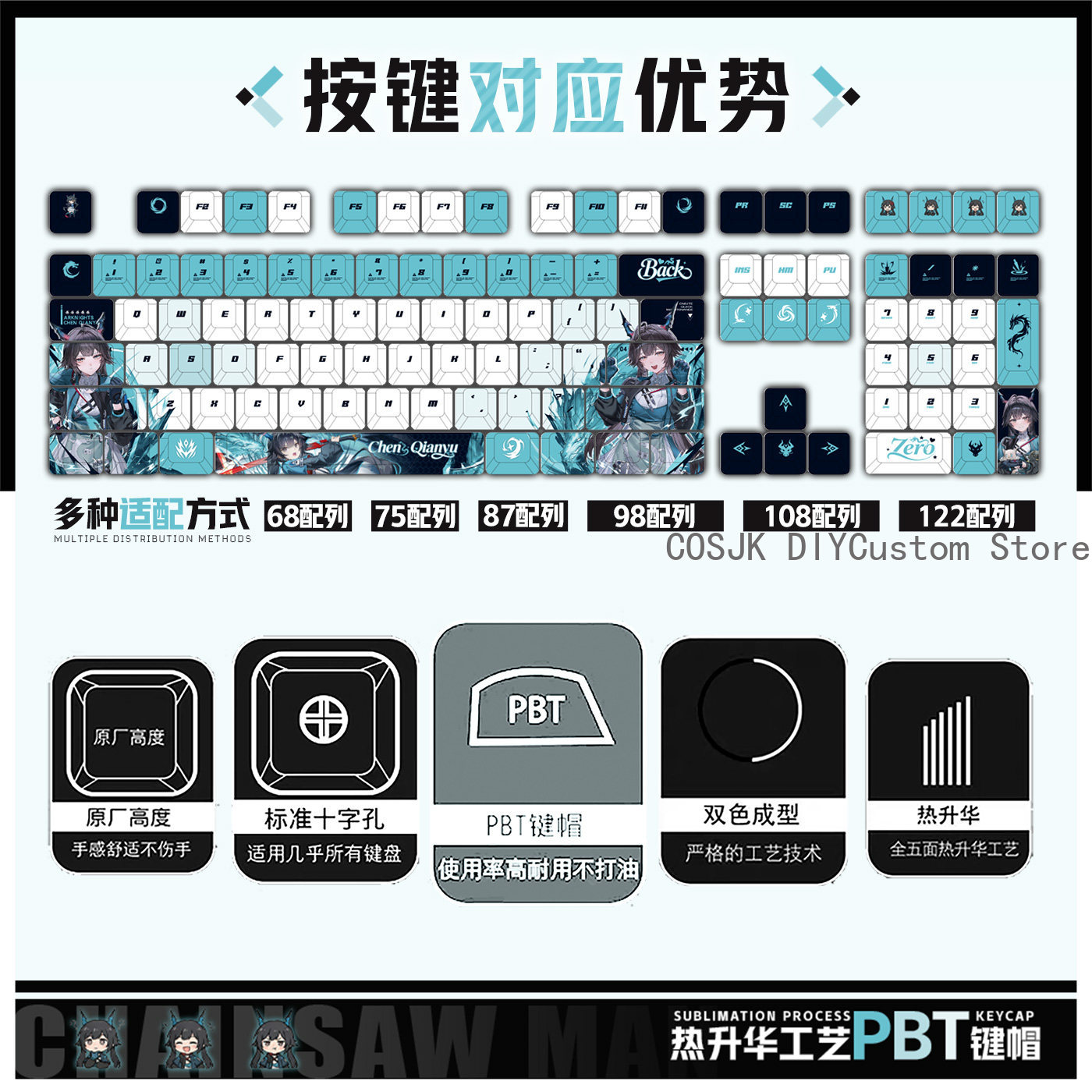 122 Keys Anime Chen Qianyu Ark - огляд і ціна Gaming Accessories Keyboards