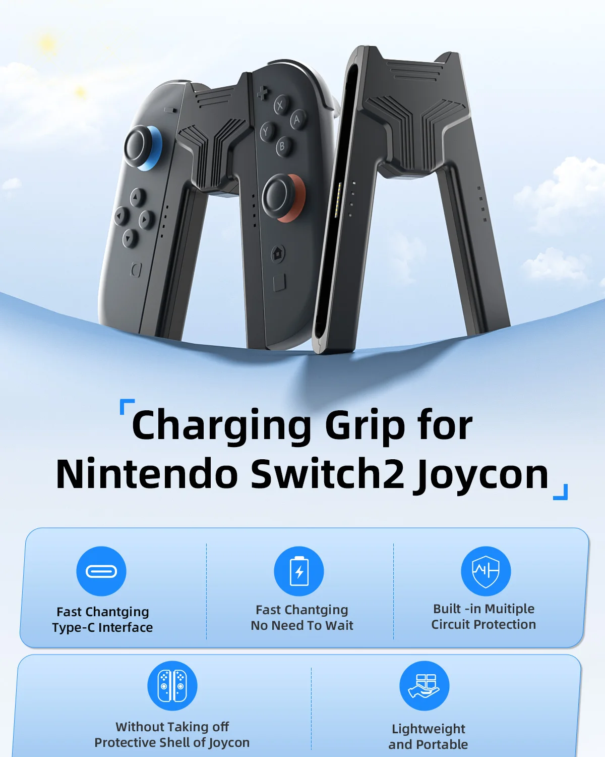 For Switch 2 Charger Grip for  - огляд і ціна Gaming Kit Accessories Nintendo Switch